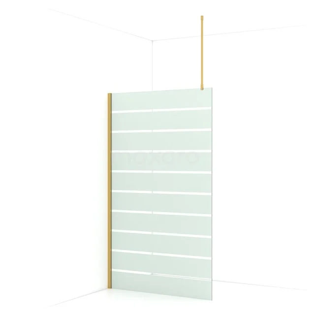 Diamond Walk-in shower | 120 cm Gold Clear with matt stripes Fixed wall IDA12716GGN