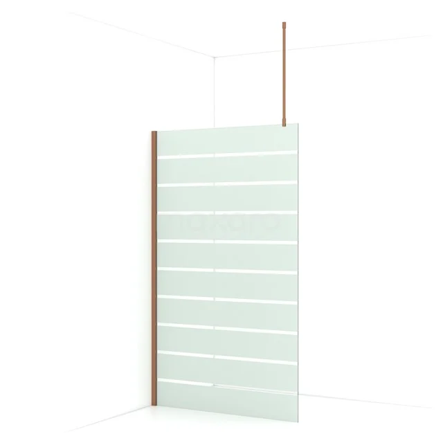 Diamond Walk-in shower | 120 cm Copper Clear with matt stripes Fixed wall IDA12716KP
