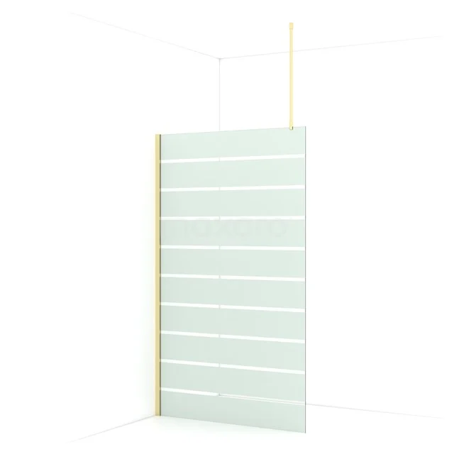 Diamond Walk-in shower | 120 cm Light gold Clear with matt stripes Fixed wall IDA12716LG