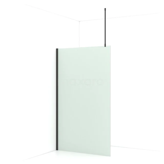 Diamond Walk-in shower | 120 cm Black chrome Frosted glass Fixed wall IDA12717BCN