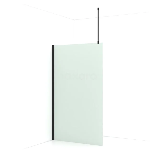 Diamond Walk-in shower | 120 cm Matte black Frosted glass Fixed wall IDA12717MB