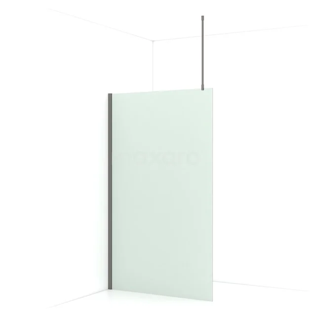 Diamond Walk-in shower | 120 cm Black metal Frosted glass Fixed wall IDA12717ZMN
