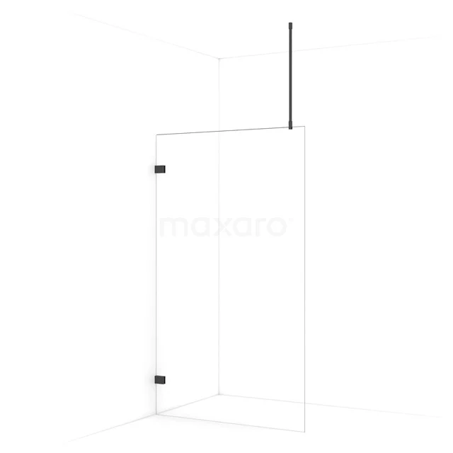 Diamond Walk-in shower | 110 cm Black chrome Clear glass Fixed wall IDA11720BC