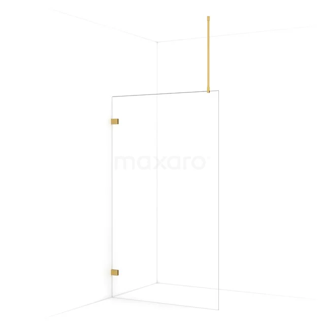 Diamond Walk-in shower | 110 cm Gold Clear glass Fixed wall IDA11720GG