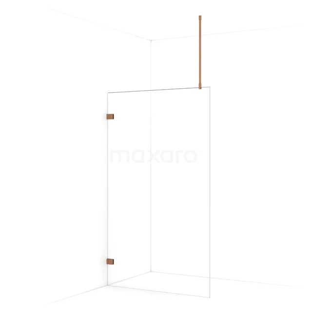 Diamond Walk-in shower | 110 cm Copper Clear glass Fixed wall IDA11720KP