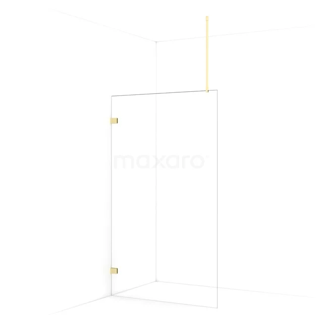 Diamond Inloopdouche | 120 cm Lichtgoud Helder glas Vaste wand IDA12720LG