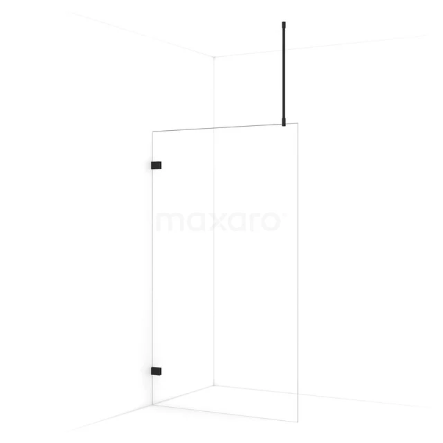 Begehbare Dusche Diamond 120cm aus klarem Sicherheitsglas Matt Schwarz IDA12720MB