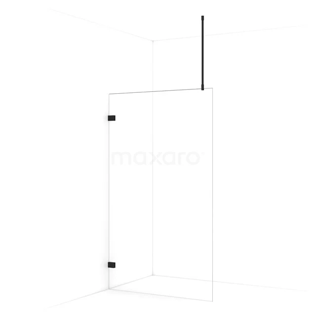 Diamond Walk-in shower | 110 cm Matte black Clear glass Fixed wall IDA11720MB