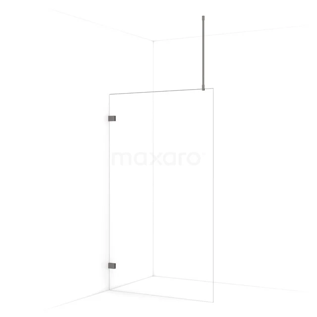 Diamond Walk-in shower | 110 cm Black metal Clear glass Fixed wall IDA11720ZM