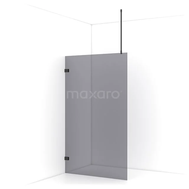 Diamond Walk-in shower | 110 cm Black chrome Smoke glass Fixed wall IDA11721BC
