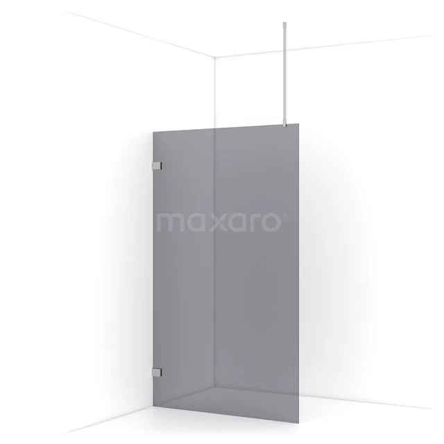 Diamond Walk-in shower | 110 cm Stainless steel Smoke glass Fixed wall IDA11721BR