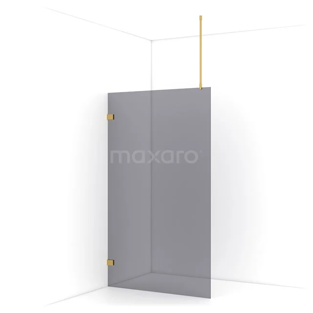 Diamond Walk-in shower | 110 cm Gold Smoke glass Fixed wall IDA11721GG