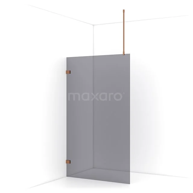 Diamond Walk-in shower | 110 cm Copper Smoke glass Fixed wall IDA11721KP