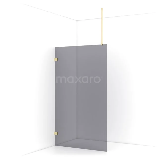 Diamond Walk-in shower | 110 cm Light gold Smoke glass Fixed wall IDA11721LG