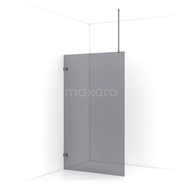 Diamond Walk-in shower | 110 cm Black metal Smoke glass Fixed wall IDA11721ZM