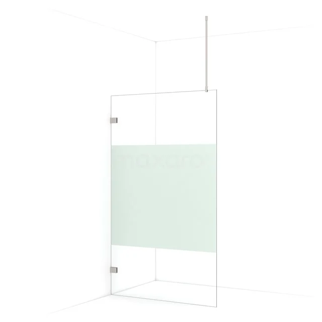 Diamond Walk-in shower | 110 cm Stainless steel Clear with matt strip Fixed wall IDA11723BR