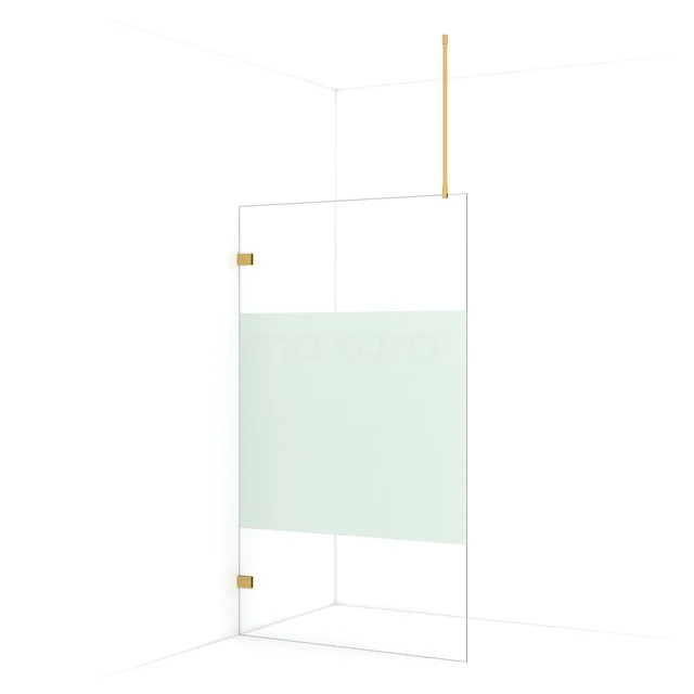 Diamond Walk-in shower | 110 cm Gold Clear with matt strip Fixed wall IDA11723GG