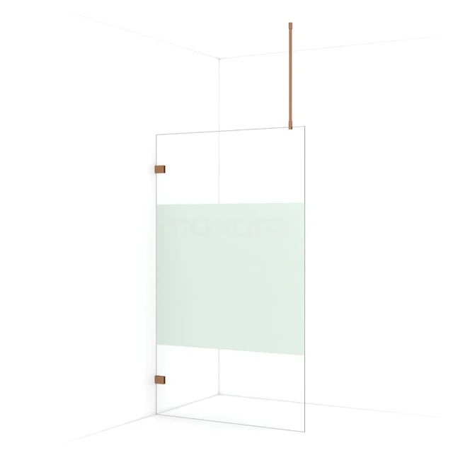 Diamond Walk-in shower | 110 cm Copper Clear with matt strip Fixed wall IDA11723KP
