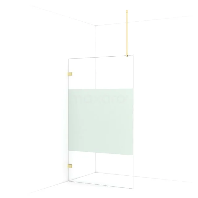 Diamond Walk-in shower | 110 cm Light gold Clear with matt strip Fixed wall IDA11723LG