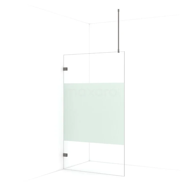Begehbare Dusche Diamond 120cm aus klarem Sicherheitsglas mit mattem Streifen aus schwarzem Metall IDA12723ZM Begehbare Dusche Diamond 120cm aus klarem Sicherheitsglas mit mattem Streifen aus schwarzem Metall IDA12723ZM