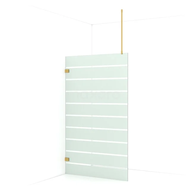 Diamond Walk-in shower | 120 cm Gold Clear with matt stripes Fixed wall IDA12726GG