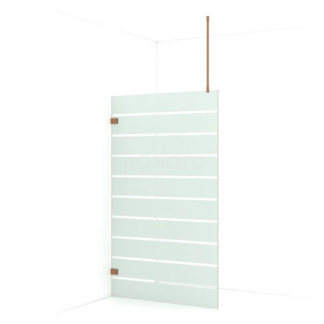 Diamond Walk-in shower | 120 cm Copper Clear with matt stripes Fixed wall IDA12726KP