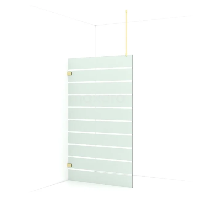 Diamond Walk-in shower | 120 cm Light gold Clear with matt stripes Fixed wall IDA12726LG