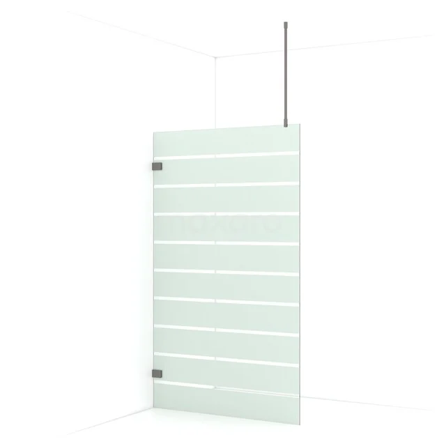 Diamond begehbare Dusche | 120 cm Schwarzes Metall  Feste Wand IDA12726ZM