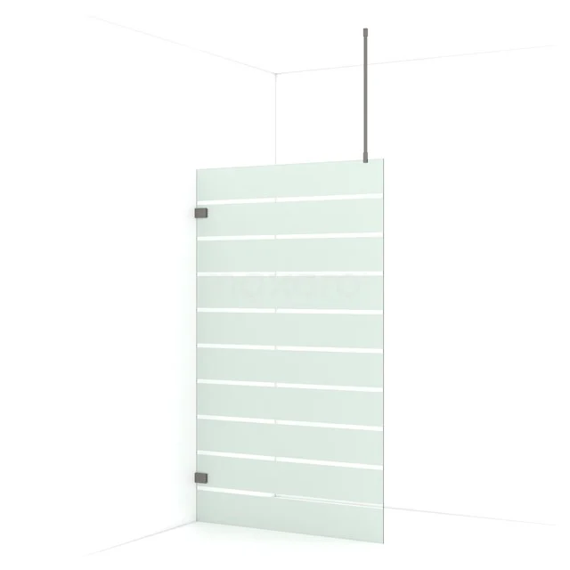Diamond Walk-in shower | 120 cm Black metal Clear with matt stripes Fixed wall IDA12726ZM