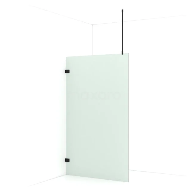 Diamond Walk-in shower | 120 cm Matte black Frosted glass Fixed wall IDA12727MB
