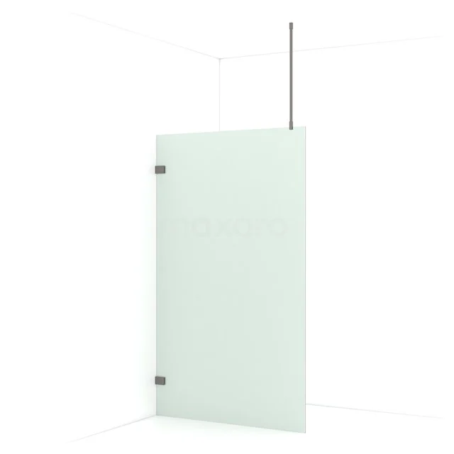 Diamond Walk-in shower | 120 cm Black metal Frosted glass Fixed wall IDA12727ZM