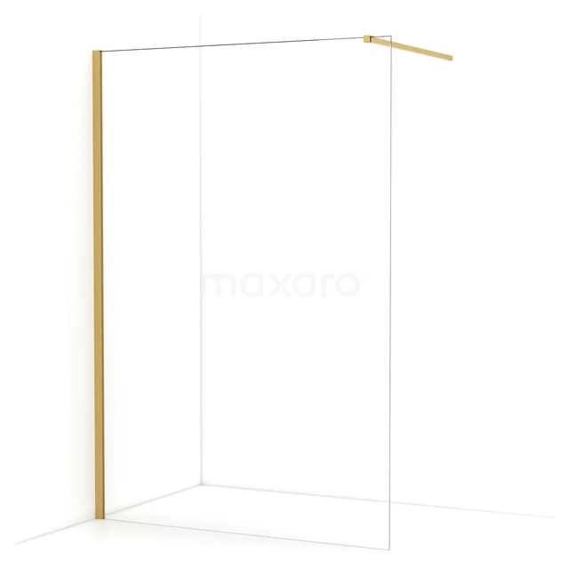 Diamond Walk-in shower | 140 cm Gold Clear glass Fixed wall IDA14110GGN