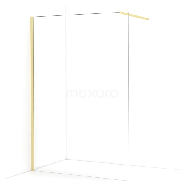 Diamond Walk-in shower | 140 cm Light gold Clear glass Fixed wall IDA14110LG