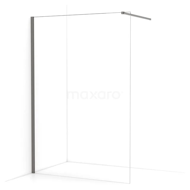 Diamond begehbare Dusche | 130 cm Schwarzes Metall  Feste Wand IDA13110ZMN