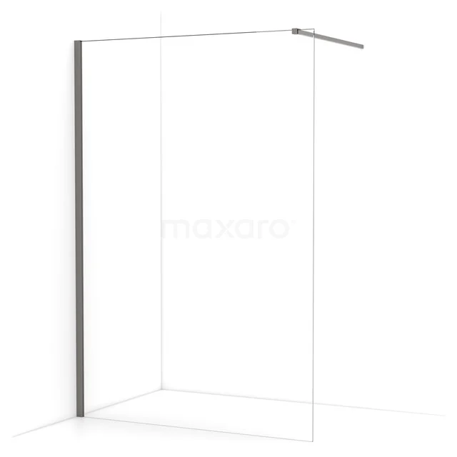 Diamond Walk-in shower | 140 cm Black metal Clear glass Fixed wall IDA14110ZMN