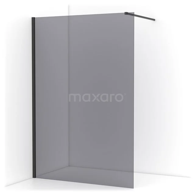 Diamond Walk-in shower | 140 cm Black chrome Smoke glass Fixed wall IDA14111BCN