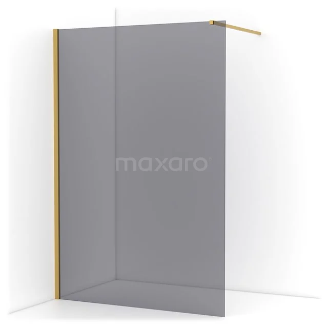 Diamond Walk-in shower | 140 cm Gold Smoke glass Fixed wall IDA14111GGN