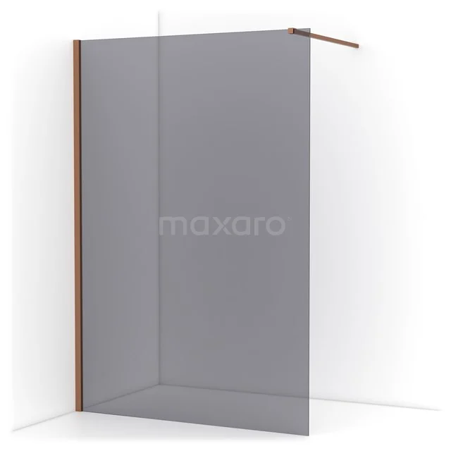 Diamond Walk-in shower | 140 cm Copper Smoke glass Fixed wall IDA14111KP