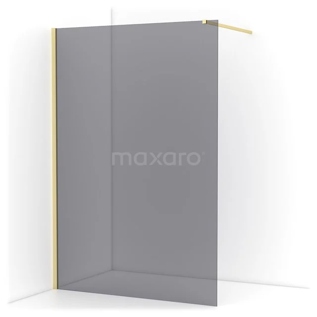 Diamond Walk-in shower | 140 cm Light gold Smoke glass Fixed wall IDA14111LG