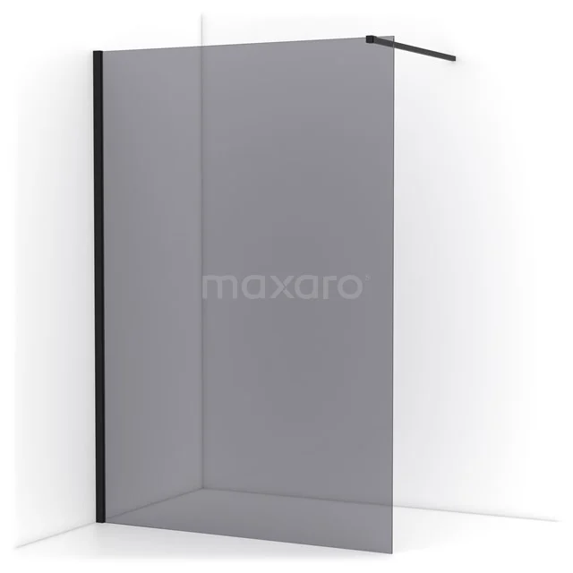 Diamond Walk-in shower | 140 cm Matte black Smoke glass Fixed wall IDA14111MB