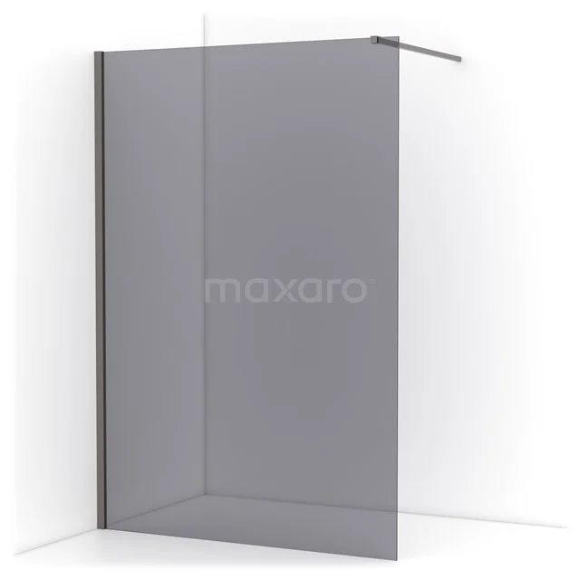 Diamond Walk-in shower | 140 cm Black metal Smoke glass Fixed wall IDA14111ZMN