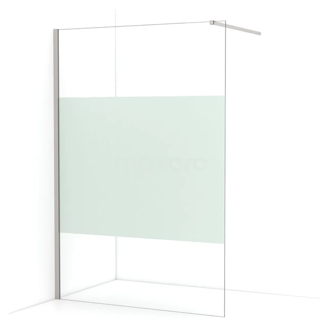 Diamond Walk-in shower | 140 cm Stainless steel Clear with matt strip Fixed wall IDA14113BR