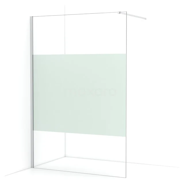 Diamond Walk-in shower | 140 cm Chrome Clear with matt strip Fixed wall IDA14113C