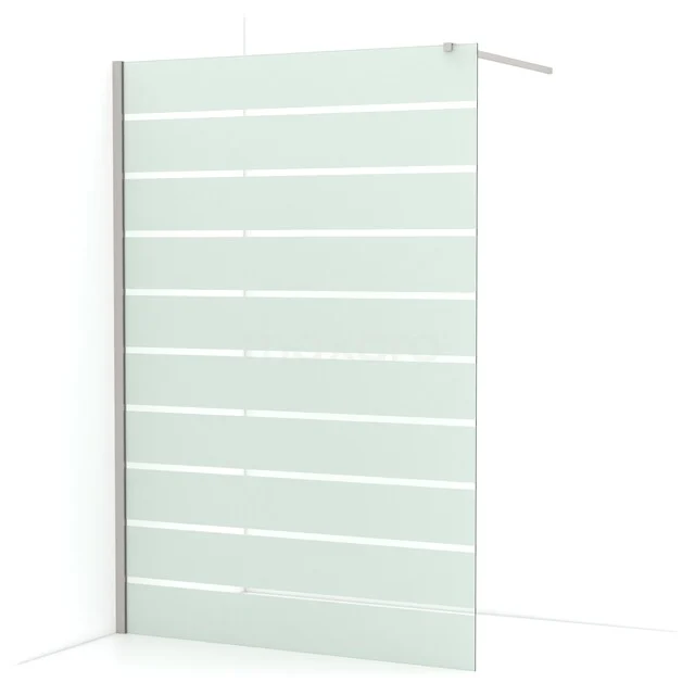 Diamond Walk-in shower | 140 cm Stainless steel Clear with matt stripes Fixed wall IDA14116BR