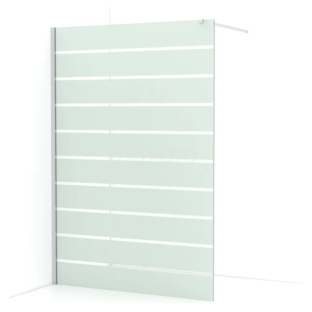 Begehbare Dusche Diamond 140cm aus klarem Sicherheitsglas mit matten Streifen Chrom IDA14116C