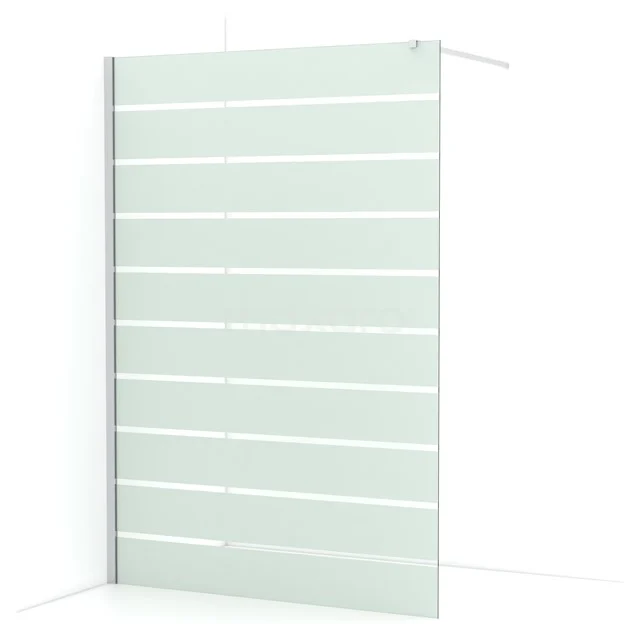 Diamond Walk-in shower | 140 cm Chrome Clear with matt stripes Fixed wall IDA14116C
