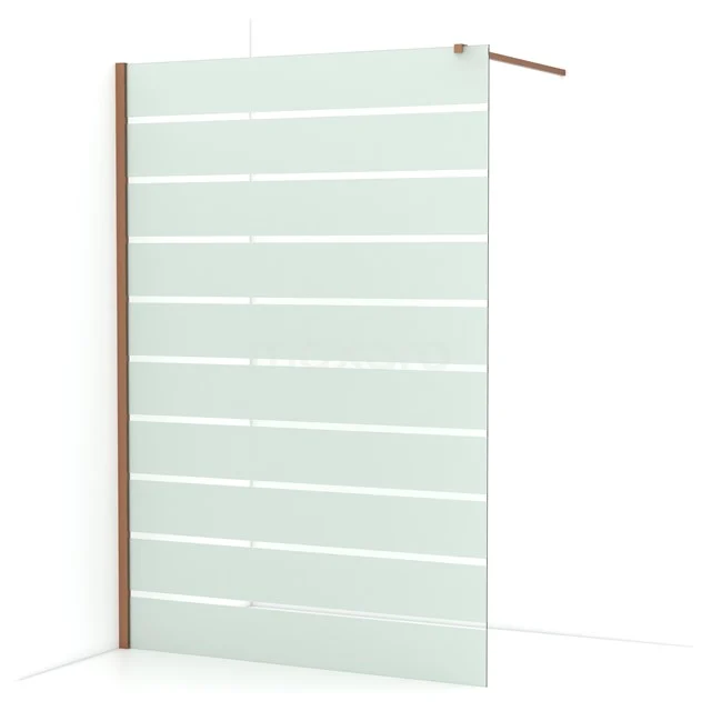 Diamond Walk-in shower | 140 cm Copper Clear with matt stripes Fixed wall IDA14116KP
