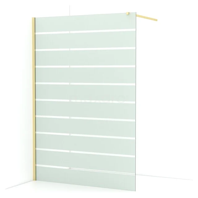 Diamond begehbare Dusche | 140 cm Helles Gold  Feste Wand IDA14116LG