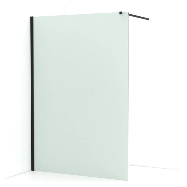 Diamond Walk-in shower | 140 cm Matte black Frosted glass Fixed wall IDA14117MB