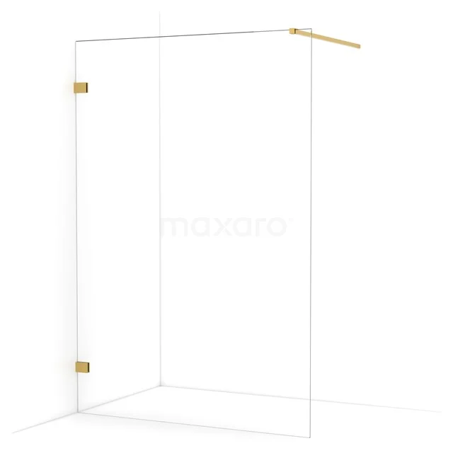 Diamond Walk-in shower | 140 cm Gold Clear glass Fixed wall IDA14120GG
